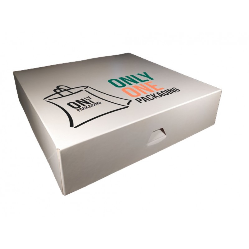 ➡️Caja Blanca Cuadrada Para Pastelería - Packaging Personalizado✓